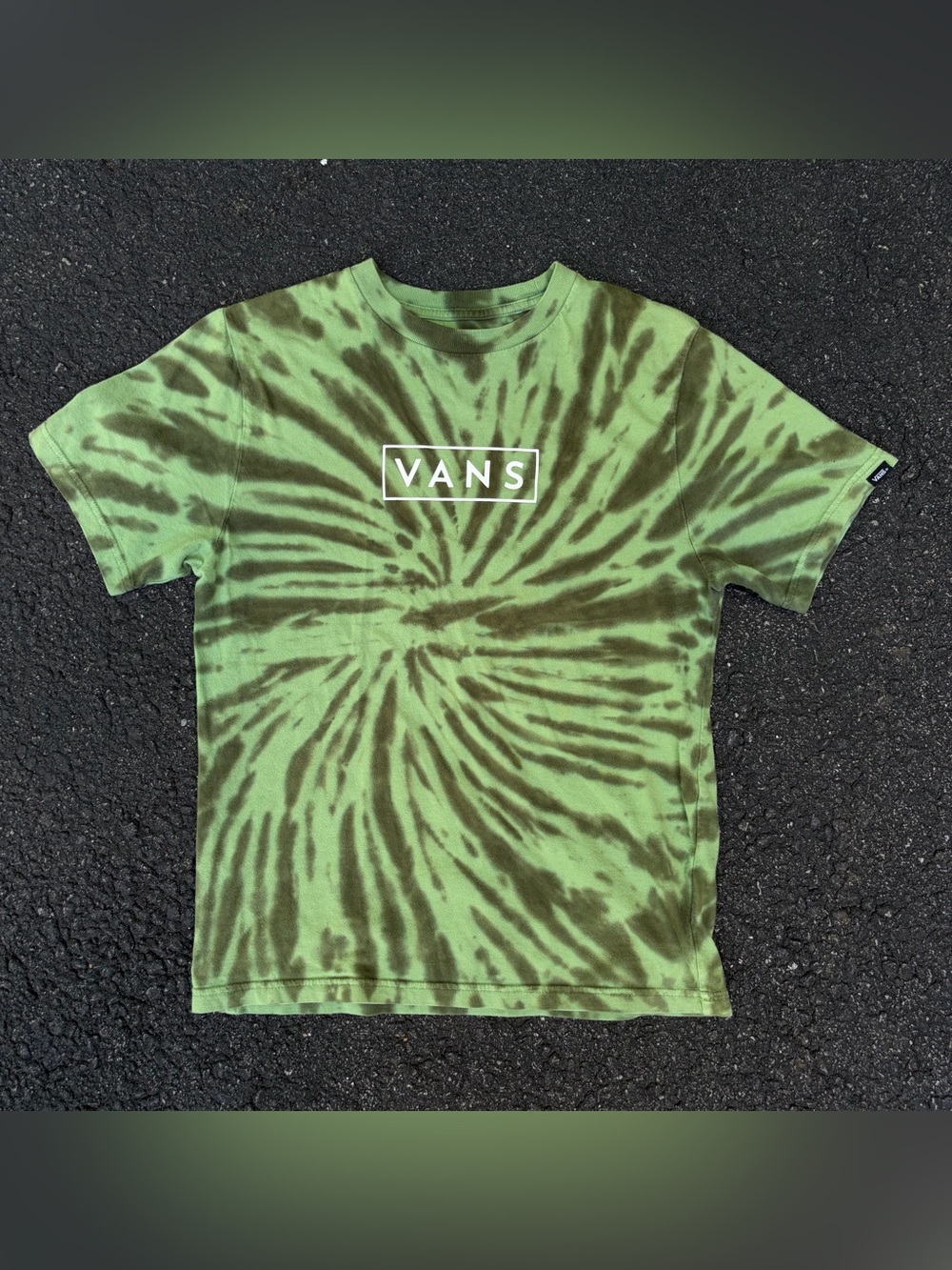 Vans Green and Olive Tie-Dye Logo Tee